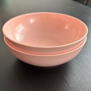 Vintage MCM Ovation by Westinghouse Melmac Flamingo Pink Melamine Bowls Set of 2